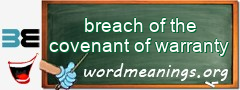 WordMeaning blackboard for breach of the covenant of warranty
